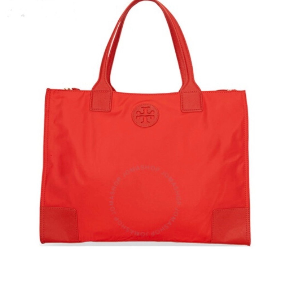 Authentic Tory Burch foldable tote new vermilion color